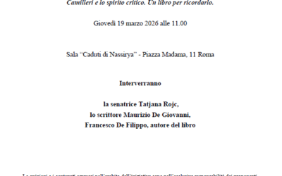 Per ricordare Camilleri, al Senato, con Maurizio De Giovanni